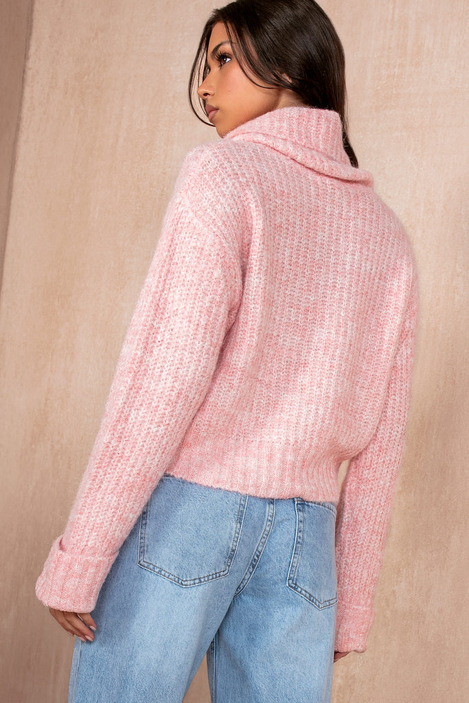 Dina Pink Chunky Knit Jumper