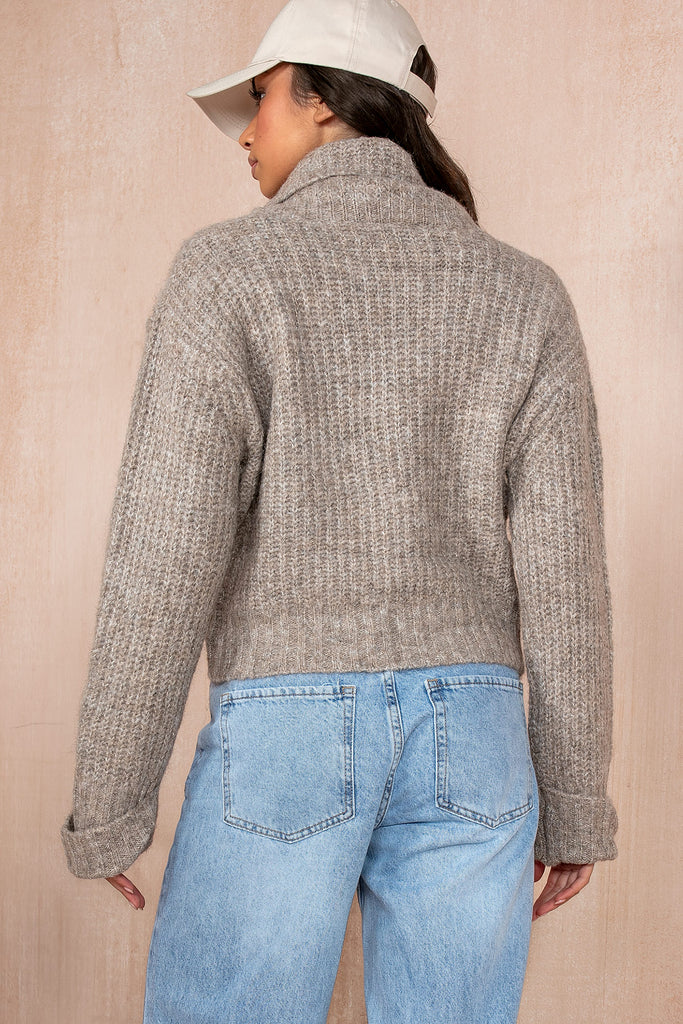 Dina Taupe Chunky Knit Jumper