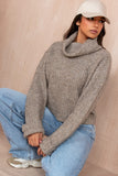 Dina Taupe Chunky Knit Jumper