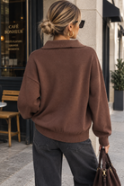 Dione Chocolate Knit Polo Top