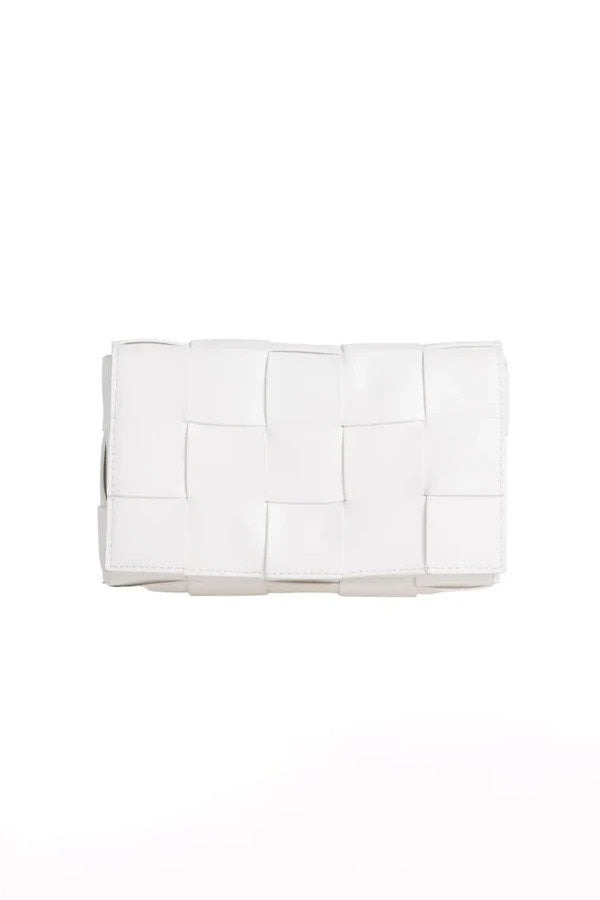 Dixie White Woven Cross Body Bag