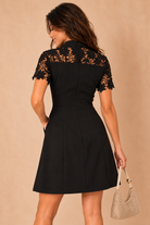Dolcie Black Lace Detail Mini Dress