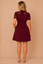 Dolcie Burgundy Lace Detail Mini Dress