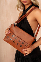 Dora Tan Faux Leather Crossbody Bag