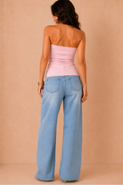 Doretta Baby Pink Slinky Bandeau Top