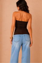 Doretta Chocolate Slinky Bandeau Top