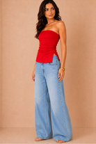Doretta Red Slinky Bandeau Top
