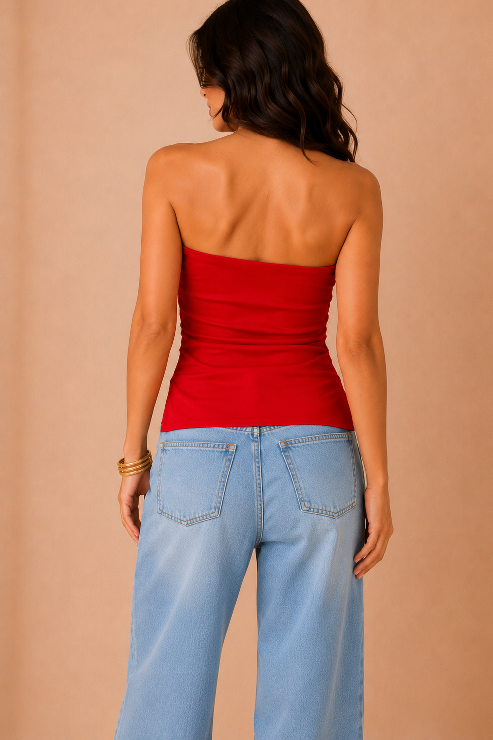 Doretta Red Slinky Bandeau Top
