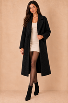 Doris Black Wool Double Breasted Coat