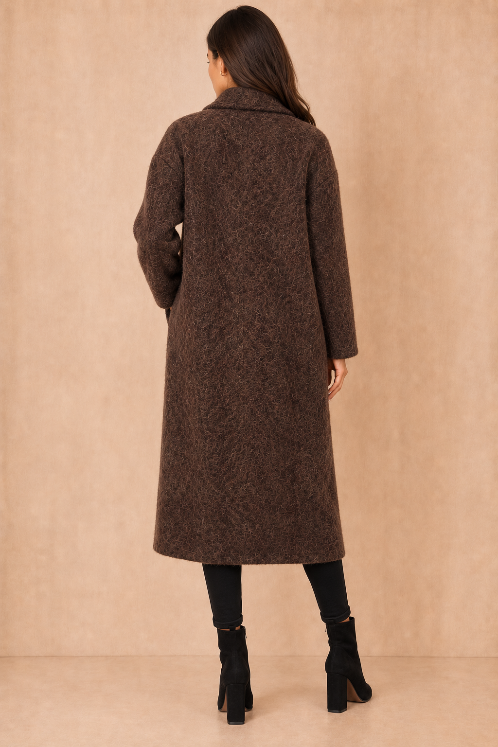 Doris Chocolate Wool Double Breasted Coat