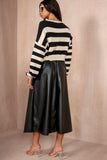 Doritha Black and Cream Knit Striped Jumper