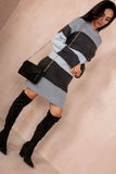 Dory Grey Striped Knit Dress