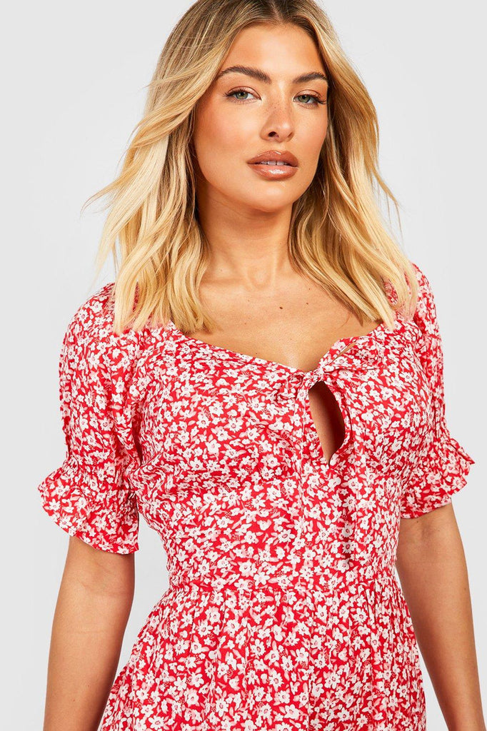Dottie Red Ditsy Print Playsuit