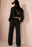 Draya Black Zipper Jacket Trouser Co Ord