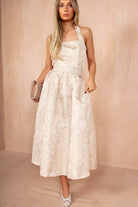 Dylan Blush Floral Jacquard Midi Dress