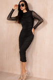 Earlene Black Mesh Dress