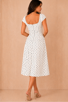 Ebby White Polka Dot Midi Dress