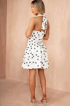 Eden Cream Polka Dot Halter Neck Mini Dress