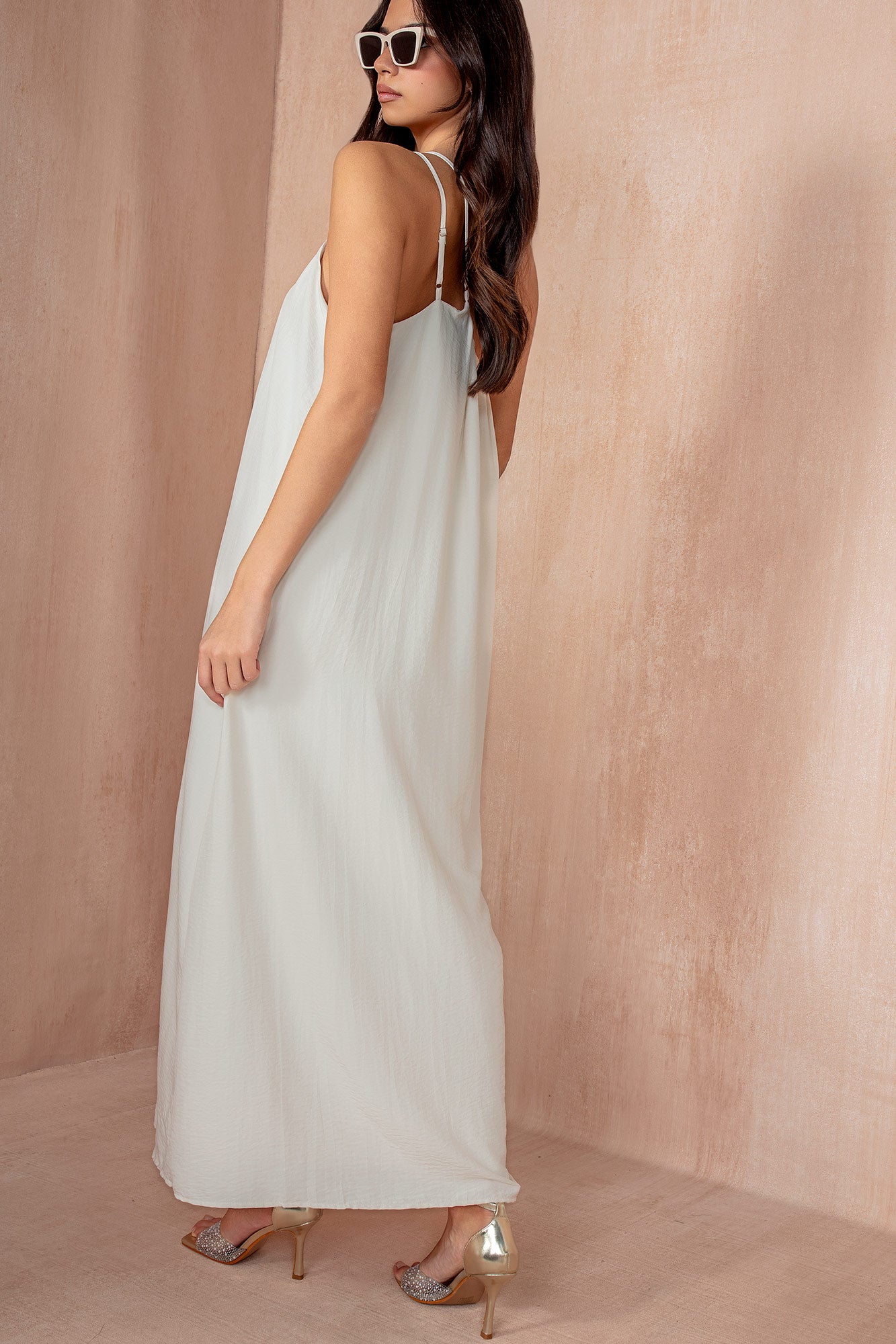 Eileen Stone Oversized One Shoulder Maxi Dress