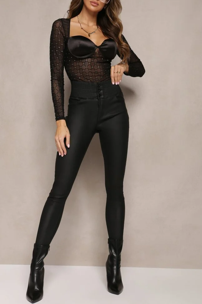Elena Bodysuit in Black, Lace