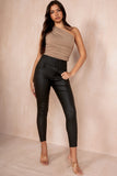 Elena Black Wax High Waist Jeans