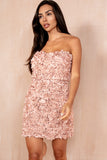 Eleora Dusty Pink 3D Floral Dress