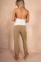 Elise Cream Sequin Halterneck Top