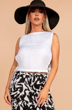 Elissa White Linen Tie Side Top