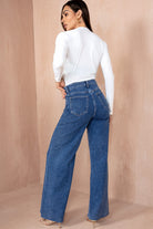 Ellery Dark Blue Wide Leg Jeans