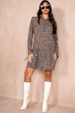 Elma Leopard Print Smock Dress