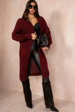 Elouise Burgundy Chunky Knit Cardigan