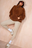 Emery Tan Teddy Half Zip