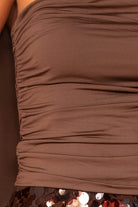 Emilia Chocolate Scarf Detail Bandeau Top