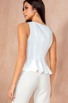 Emma White Peplum Top