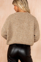 Emmie Camel Hairy Knit V Neck Jumper