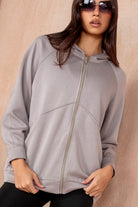 Emryn Taupe Zip Up Hoodie