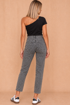 Ensley Grey Leopard Print Mom Jeans