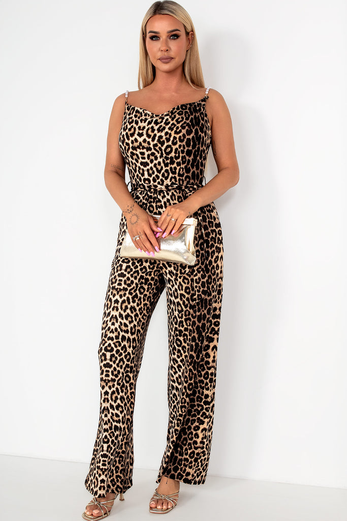 Ensley Leopard Print Belted Jumpsuit