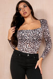 Erielle Leopard Print Slinky Bodysuit