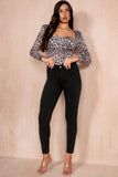 Erielle Leopard Print Slinky Bodysuit