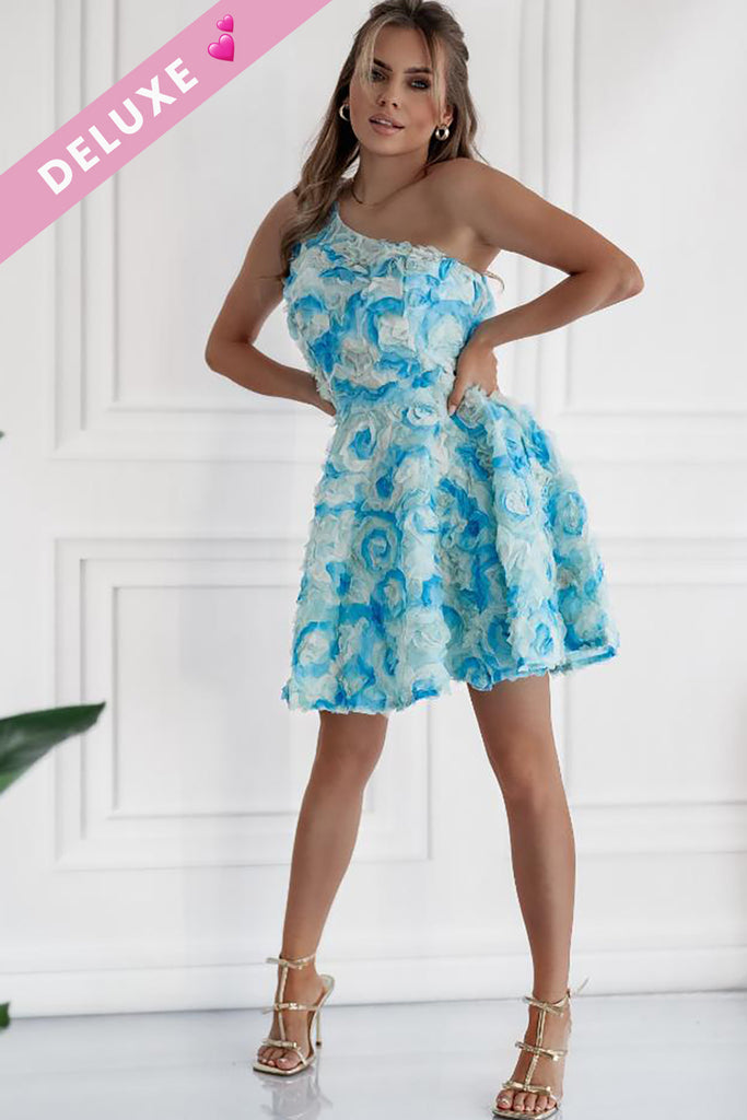 Esme Blue 3D Floral Dress