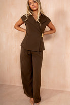 Esme Mocha Wide Leg Trousers