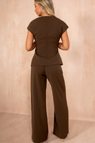 Esme Mocha Wide Leg Trousers
