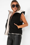 Estelle Black and Cream Reversible Gilet