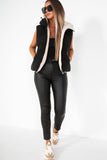 Estelle Black and Cream Reversible Gilet