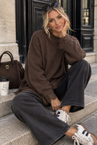 Estelle Chocolate Knit Lace Trim Jumper