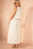 Ethlyn Cream Matte Satin Maxi Dress
