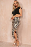 Ethna Leopard Print Cut Out Dress