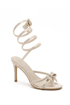 Everly Cream Bow Detail Wrap Around Heels
