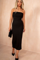 Ezra Black Bandeau Midi Dress